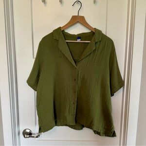 Olive Green Gauzy Old Navy Women's Top